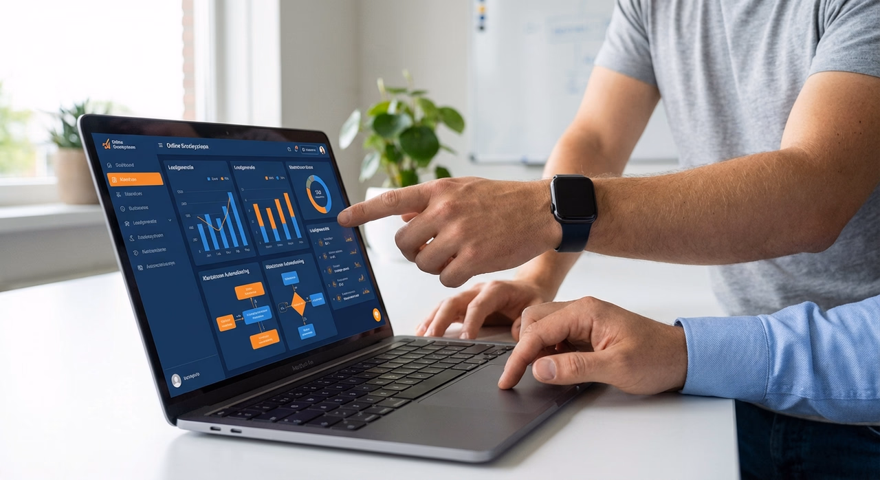 Detail van maatwerk AI-oplossing op laptop scherm voor bedrijfsautomatisering