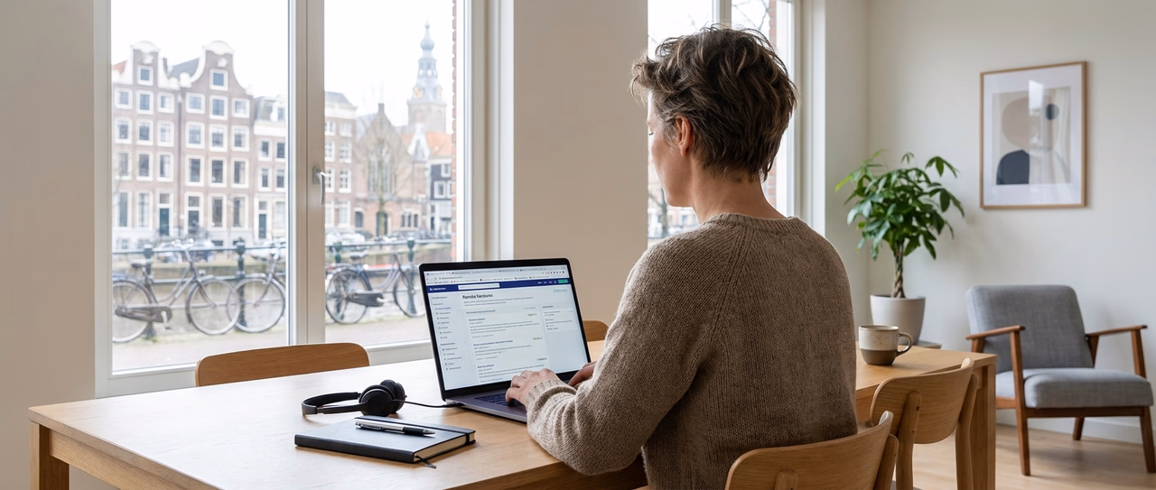 Nederlandse professional zoekt remote job vanuit moderne thuiswerkplek Nederlandse professional zoekt remote job vanuit moderne thuiswerkplek