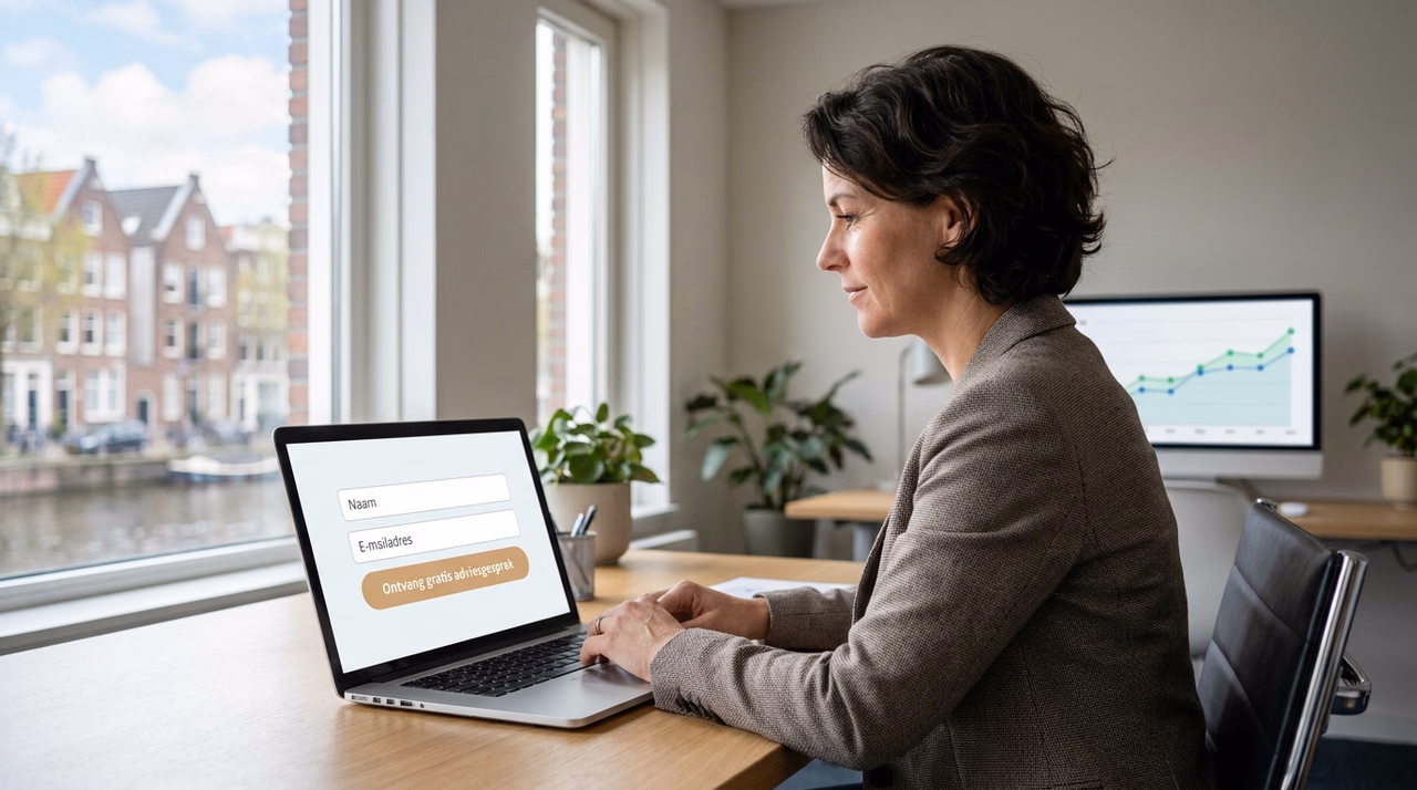 MKB-ondernemer bekijkt contactformulier op website voor meer leads via formulier