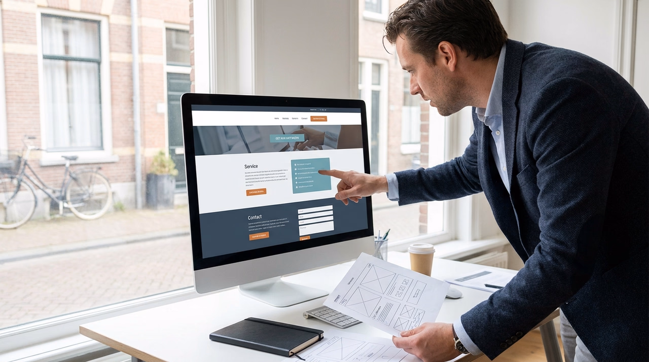 MKB-ondernemer optimaliseert websiteknoppen voor meer online aanvragen