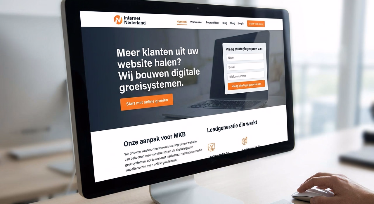 Website homepage with lead generation elements and call-to-action buttons for customer conversion Website homepage with lead generation elements and call-to-action buttons for customer conversion