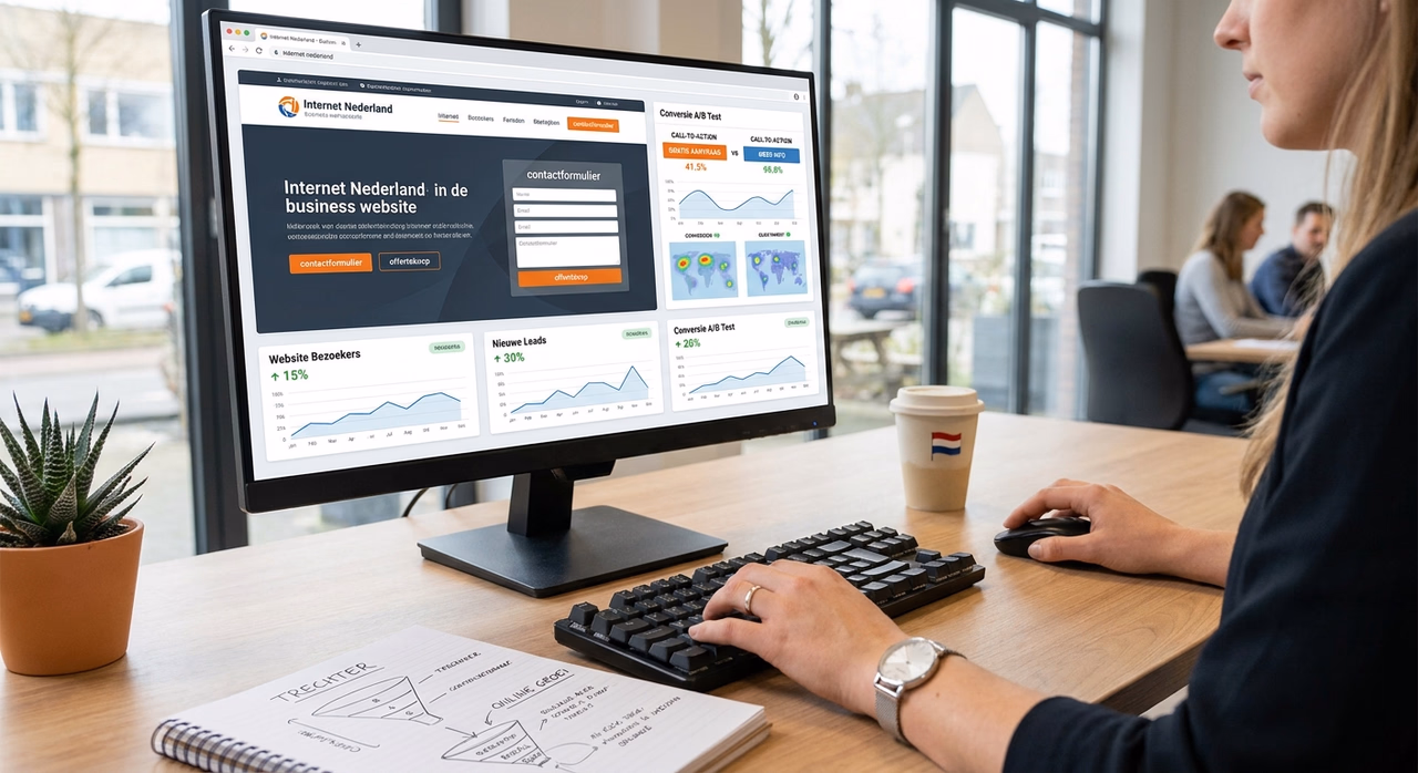Detail van website en data-analyse bij conversie optimalisatie voor een MKB-bedrijf
