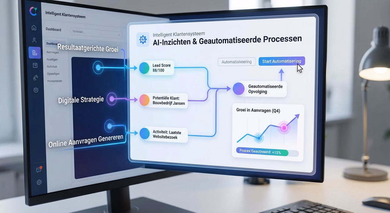 CRM-dashboard met AI lead scoring, automatische data-analyse en klantinzichten