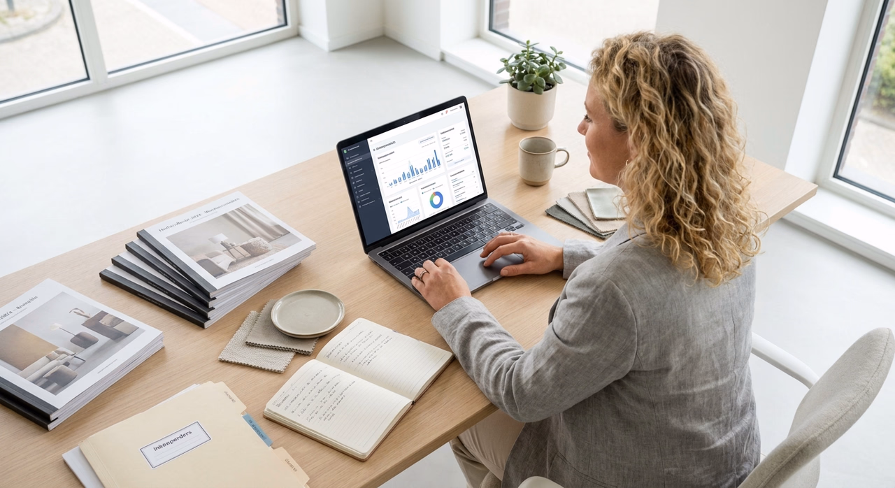 MKB ondernemer werkt efficiënt aan productgegevens met georganiseerde workflow MKB ondernemer werkt efficiënt aan productgegevens met georganiseerde workflow