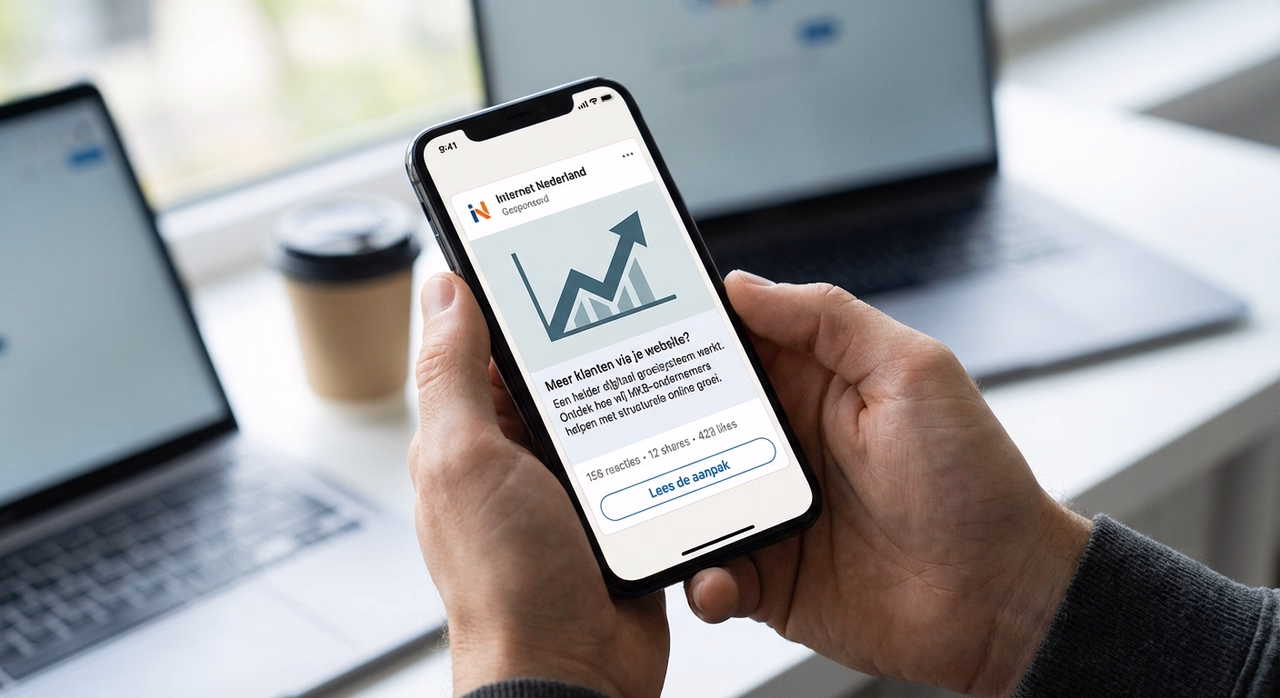 LinkedIn post met betaalde advertentie boost voor B2B bedrijf leadgeneratie