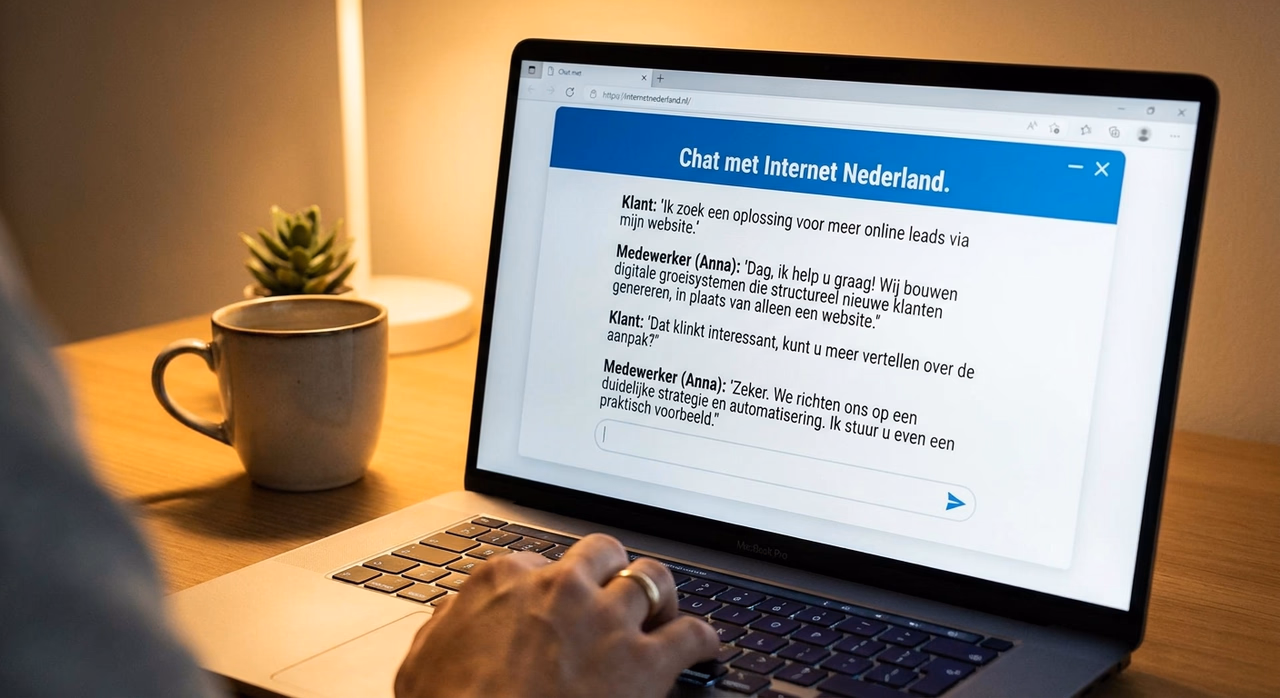 Close-up van klantenserviceformulier en chatbericht op computerscreen webshop