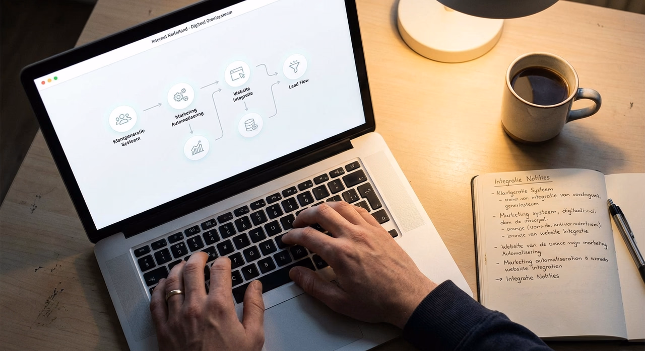 Detailshot van technische integratie en automatisering van bedrijfssystemen