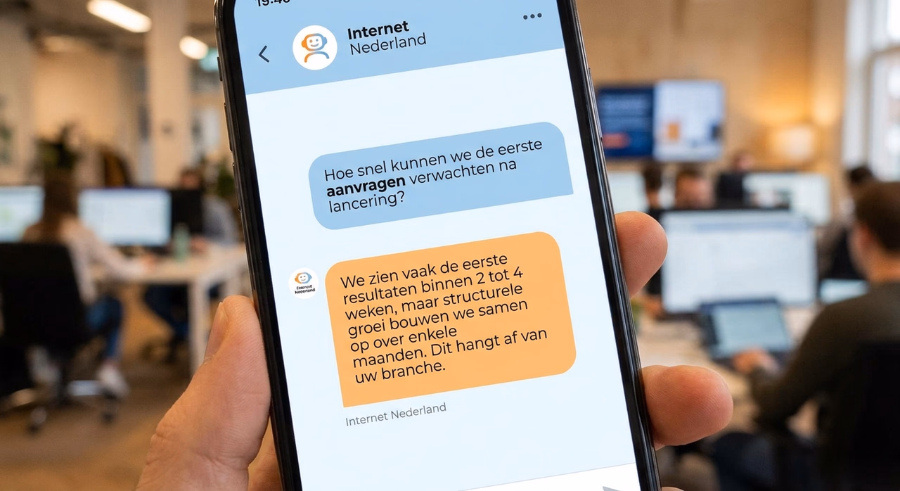 Chatbot beantwoordt klantvraag automatisch en direct via smartphone